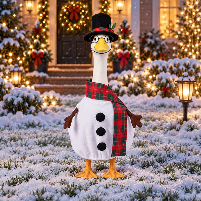 Porch Goose Winter Outfit Snowman Costume for 23 Inch Statue 2